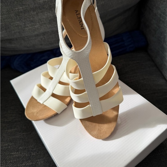 Alfani Shoes - Alfani Women's 8.5M White Wedge Strappy Heels